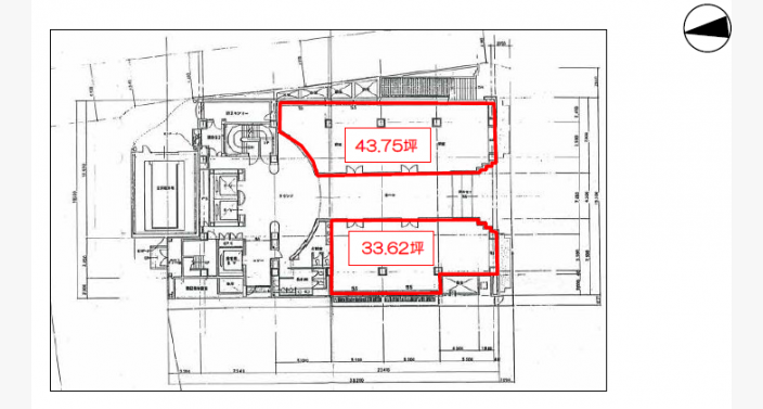 O/京都エクセルヒューマンビル/1F43.75T、33.62T_平面図/20250728