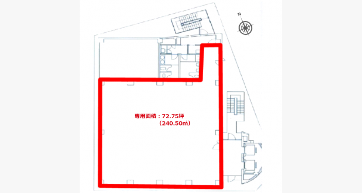O/脇田京橋第1ビル/4F,5F(72.75坪)_平面図/20250819