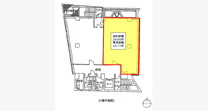 O/吉田茶屋町/4F東_28.95坪_平面図/20251009