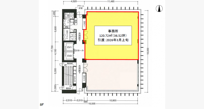 O/淀屋橋山本ビル/8F36.52T_平面図/20251029