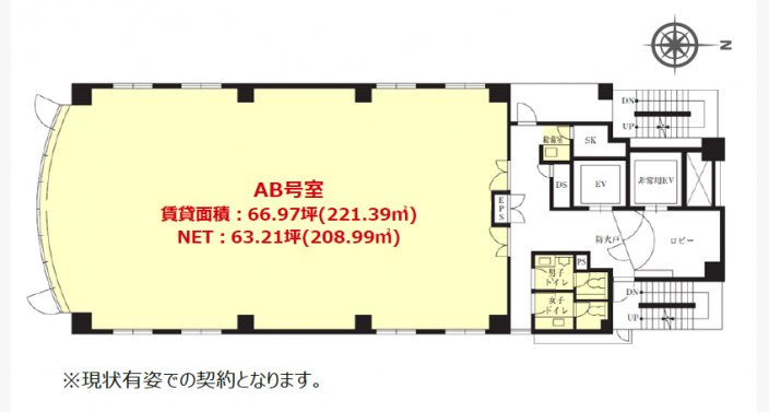 O/VORT御堂筋本町Ⅱ/12FAB_66.97坪_平面図/20260430